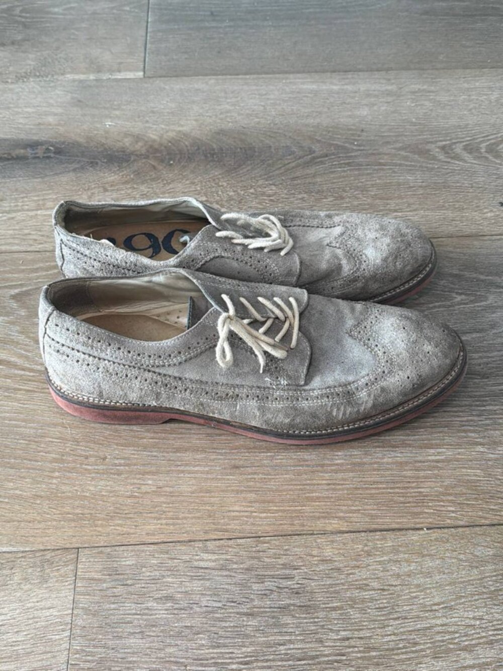 1901 Gray Suede Wingtip Oxfords Men's 14M - Lightly Used - Picture 2 of 8